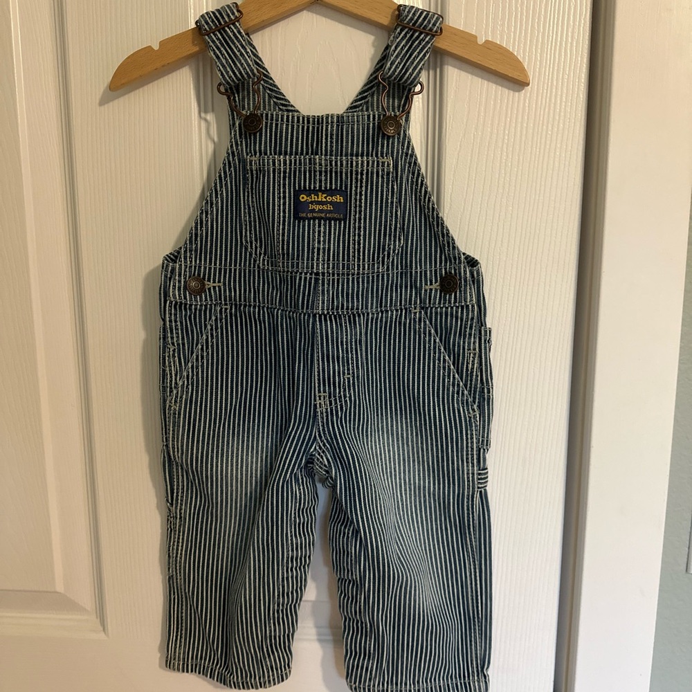 OshKosh B'gosh Navy Striped Overalls